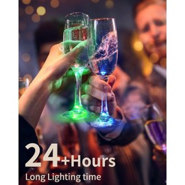 LOGUIDE Bar Decor Lights,Bottle Lights for Liquor Bottles,24 Pack RGB LED Coaster,7 Colors Sticker Light up Coasters for Drinks,Flash Light Up Cup Coaster Flashing Bottle Service Lights (Multicolor)
