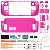 eXtremeRate Clear Candy Pink Custom Faceplate Back Plate Shell for
