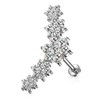 Pierced Owl 16GA CZ Crystal Flower Internally Threaded Curved Top
