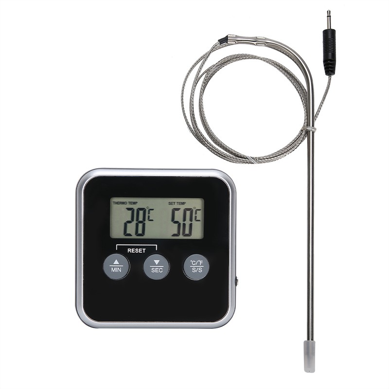 Digital Meat Thermometer Food Thermometer with Timer for Oven BBQ