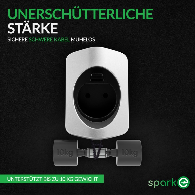 Spark-e Type 2 Charging Cable Holder, Secure Wallbox Cable Holder