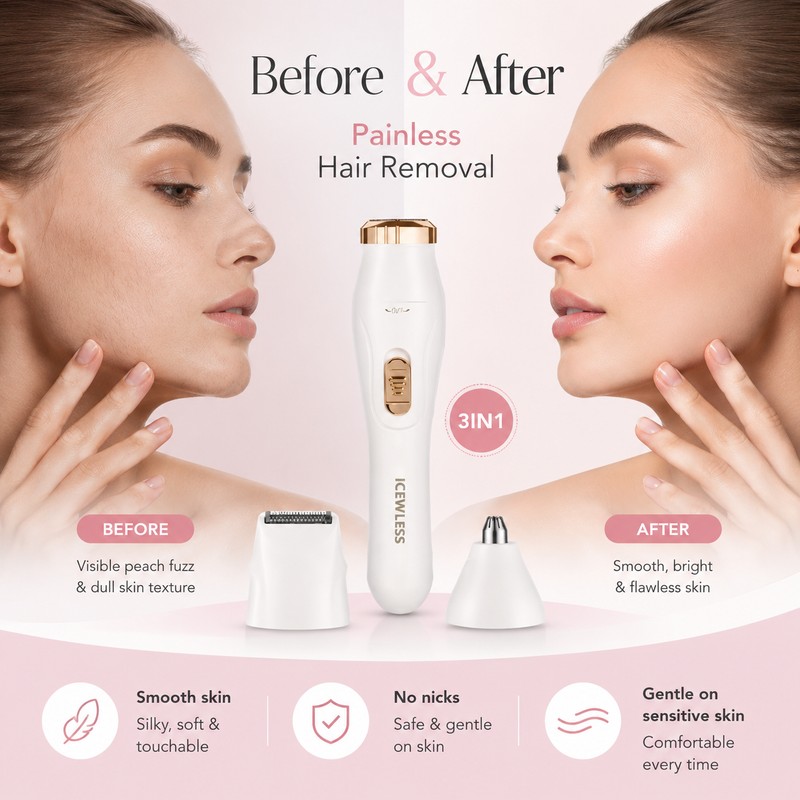 Waterproof Electric Hair Trimmer for Face & Body – USB