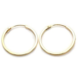 9ct Gold Square 16mm Tube Hoop Sleepers