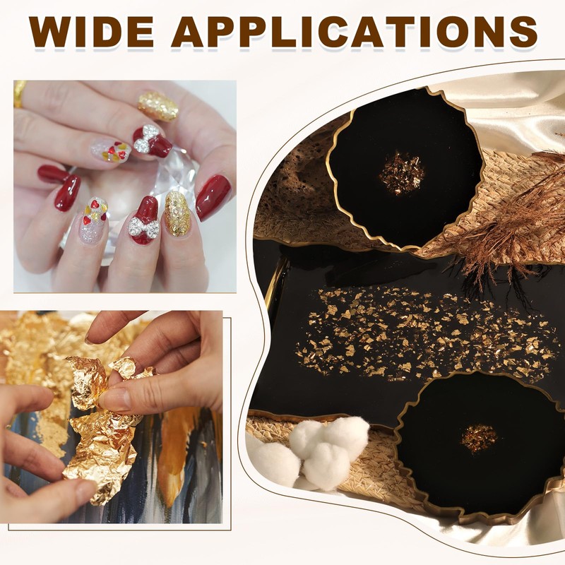 sourcing map 120pcs Leaf Sheets, 3.5" x 3.5" Metallic Foil