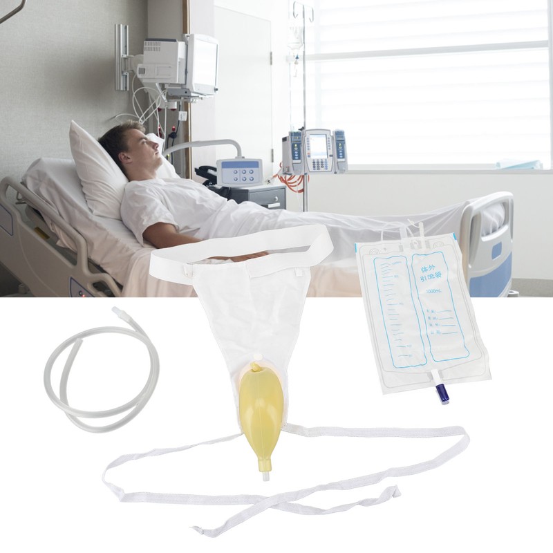 Urine Collector Bag 1000ml Reusable Skin Friendly Silicone Urine Drainage