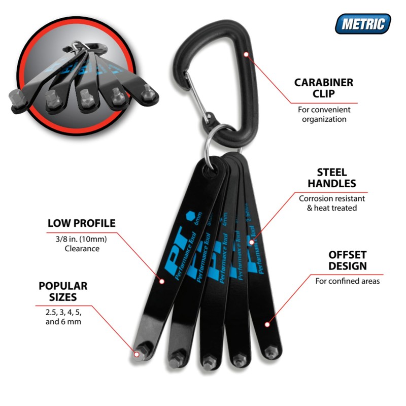 Performance Tool W86109 Metric Low Profile Offset Hex Key Wrench