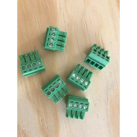 Unbranded 4 pin / 4 pole Phoenix Connector Green 3.81mm Pluggable Quick Pack of 6