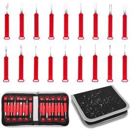 Linkstyle 18PCS Terminal Removal Tool Kit, 1mm Thickness Pin Extractor Tool Set, Universal Terminal Ejector Kit, Auto Electrical Wire Connector Pin Release Tools