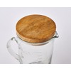 Mud Pie Drink Pitcher Wood Lid, Glass, 79 oz