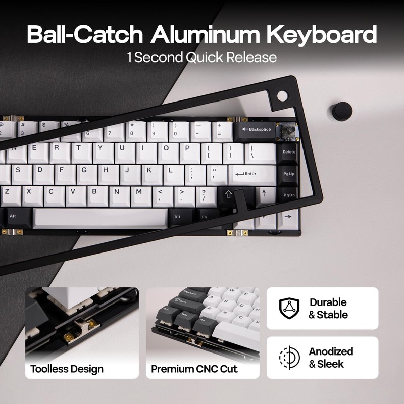EPOMAKER Galaxy65 Wireless QMK/VIA Mechanical Keyboard, Ball-Catch Anodized Aluminum Custom
