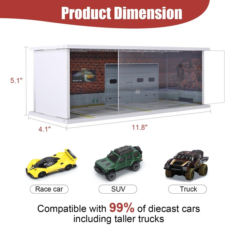 Saichotoy Saichotoy Display Case for Hot Wheels: Stackable Parking Garage