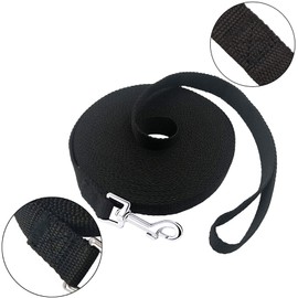 PETGOGO 15ft 20ft 30ft 40ft 50ft Long Dog/Puppy Lead Obedience Recall Training Dog Leashes for Small Medium Dogs Camping, Training, Play, or Backyard (20 FT, Black)