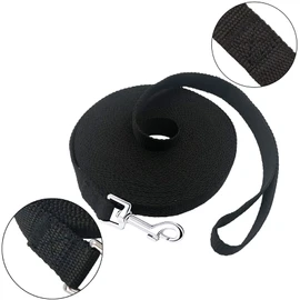 PETGOGO 15ft 20ft 30ft 40ft 50ft Long Dog/Puppy Lead Obedience Recall Training Dog Leashes for Small Medium Dogs Camping, Training, Play, or Backyard (20 FT, Black)