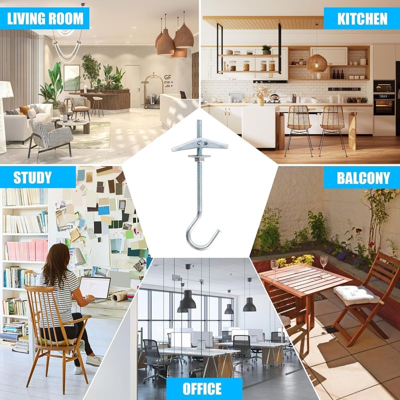 JFGDVW 2 Pcs Ceiling Hooks for Hanging Plants, Stainless Steel