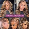 Ombre Balayage Honey Blonde Highlight Wig Human Hair, Body Wave