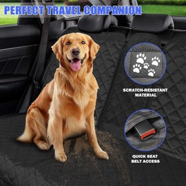 Yonktoo Dog car seat Cover for Back seat,car seat Cover 60/40 Split Bench for Small Cars,SUVs,Trucks - X-Large - 61" W