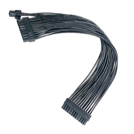 HSSDTECH ATX 24Pin to 20+4Pin Power Supply Cable PSU 20 Pin Male Convert to 24 Pin (30cm)