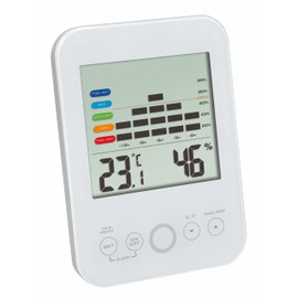TFA Dostmann Digital Indoor Thermo-Hygrometer, 30.5046.02, Max.-Min Function, 12-Hour Humidity Gradient, Alarm in the Danger of Mould, White