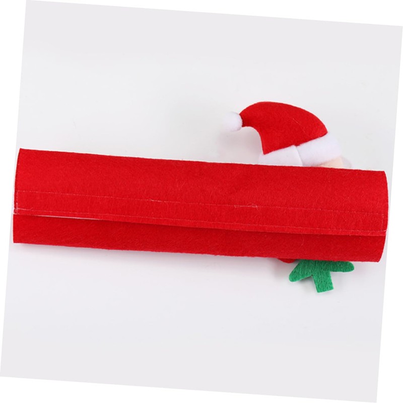 KOMBIUDA 3pcs Christmas Fabric Refrigerator Handle Covers Santa Snowman Elk