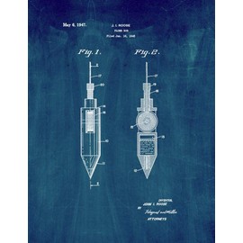 Plumb Bob Patent Print Midnight Blue (8" x 10") M15101