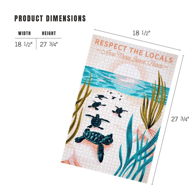 Lantern Press Anna Maria Island, Florida, Turtles on Beach, Respect
