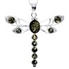 Genuine Green Baltic Amber & Sterling Silver Large Multitone Dragonfly