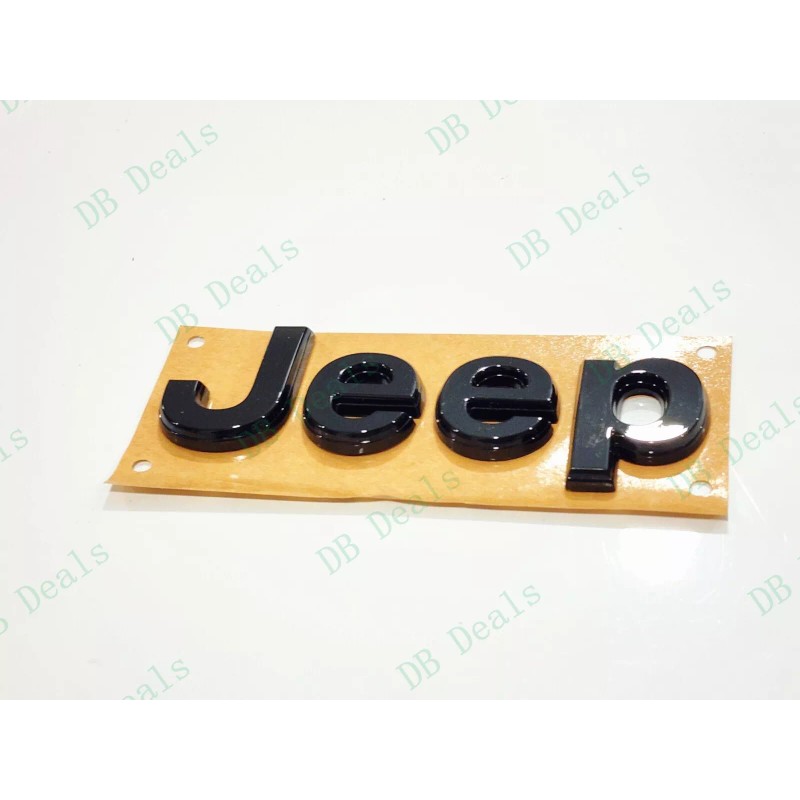Grand Cherokee 2PC Gloss Black Front Rear Jeep Emblems Badge