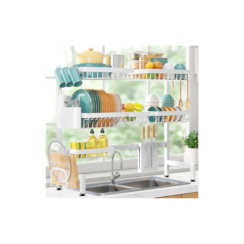 Sakugi Over The Sink Dish Drying Rack - Adjustable 3