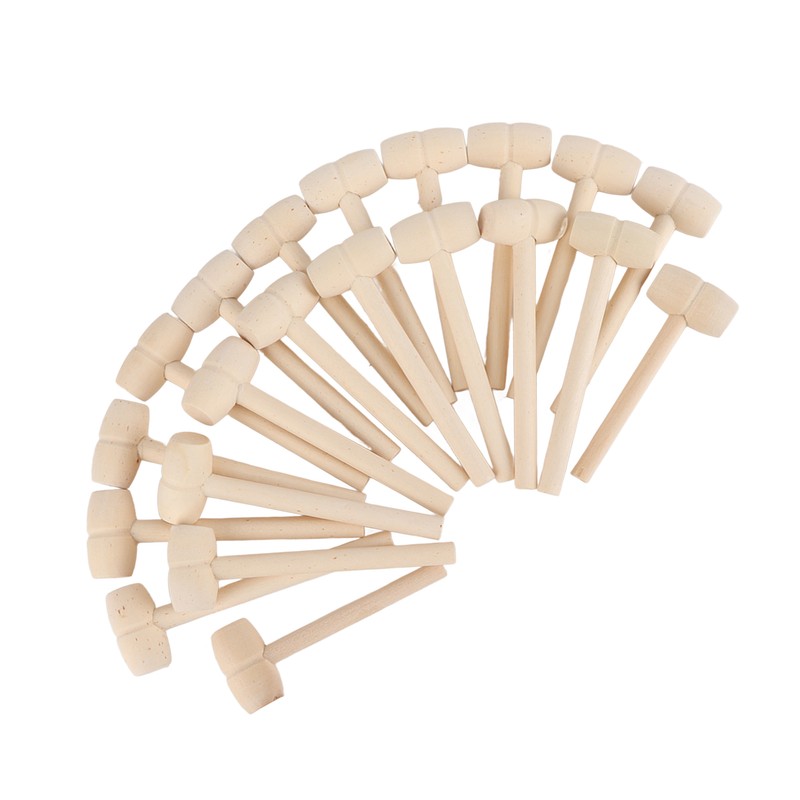 100pcs Mini Wooden Hammers for Chocolate Portable Breakable Heart Hammer