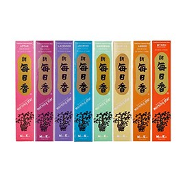 MORNING STAR - Assortment of Japanese Incense Pack of 8 Home Fragrances (Flower & Earthy)