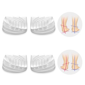 2 Pairs Wonderwin 3 Layers Adjustable Heel Wedge Inserts for Supination & Pronation Correction - Silicone Medial & Lateral Heel Insoles for Bow Legs, Knee Pain, Foot Alignment(Medium/Small)