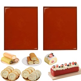 HLCM - Alfombrilla de Silicona para repostería (2 Unidades), Antiadherente, con Borde, fácil de Limpiar, Ideal para repostería, gelatina, Galletas (marrón)