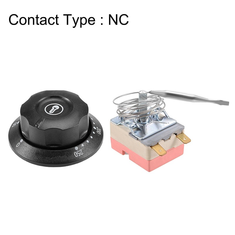 sourcing map NC 250V 16A 50-250C Temperature Control Switch Capillary