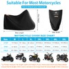 Large Motorcycle Cover Waterproof Outdoor,600D Heavy Duty Oxford Fabric,4 Reflective
