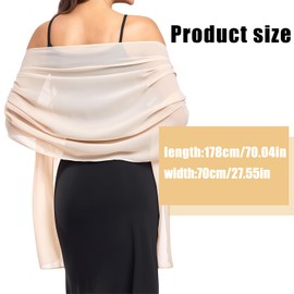 MUNSKT Stole Women's Scarves Summer Thin Scarf Pashmina Women's Festive Stole for Evening Dress or Wedding Dress, light beige, Unit size