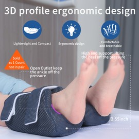 Ehucon 3D Heel Protectors Bed Sore Pillow Cushion for Pressure Sores,Foot Pillows Support Boot for Bedridden Patients Supplies, Ankle Pillow Heel Protector for Heel Pain (Navy (Pack of 1))