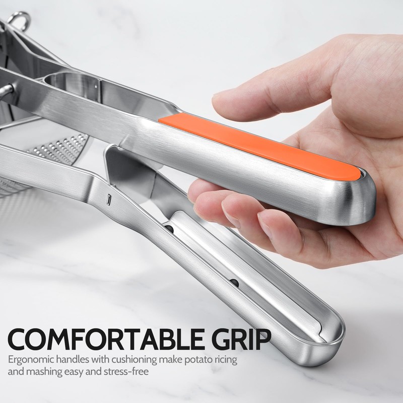 Potato Ricer, Stainless Steel Potato Masher for Commercial and Home