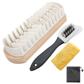 MUNSKT Suede Brush for Shoes, Shoe Brushes with Eraser, Shoe Brush, Wildledwer Care, Suede Brush, Crepe Brush, Suede Care Brush for Suede Leather, Nubuck, Suede, Pack of 3