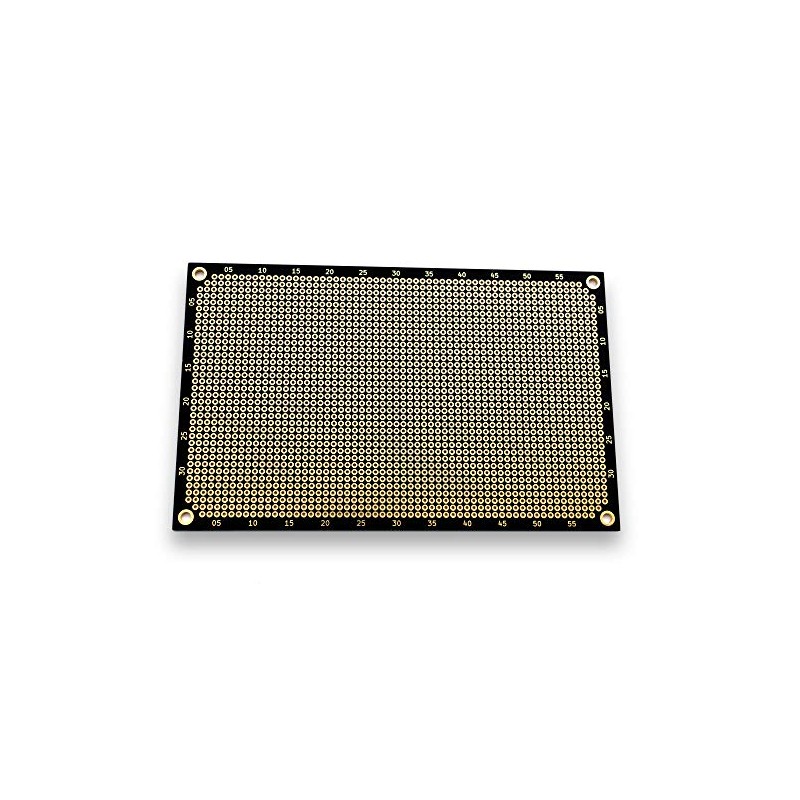 Double sided perforated grid board with round pads.