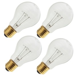 Industrial Performance 25A19/CL 130V, 25 Watt, A19, Medium Screw (E26) Base Light Bulb (4 Bulbs)