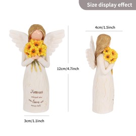 SUTIMAS Angel Figurines, Memorial Sympathy Gift for Loss of Dad Mom Grandparent, Bereavement Remembrance Keepsake Angels for Family Friends