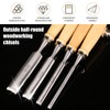 Set of 4 Wooden Chisel Set, Round Curved Hollow Chisel
