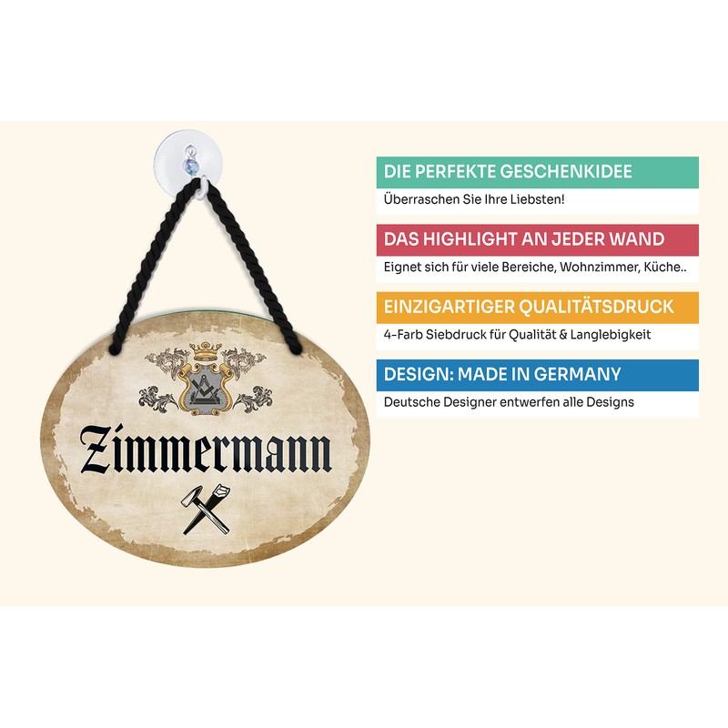 schilderkreis24 Tin Sign "Carpenter" Decorative Gift Idea Man 18 x