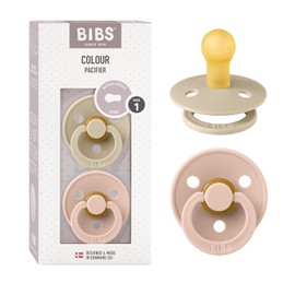 BIBS Pacifier Colour 2 PACK Latex Size 1 Vanilla/Blush