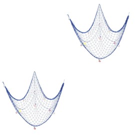 Zerodeko 2pcs Mediterranean Fishing Net Decor Nautical Decorative Fishing Net for Home and Wall Hanging for Coastal Theme Rooms Cafes and Restaurants