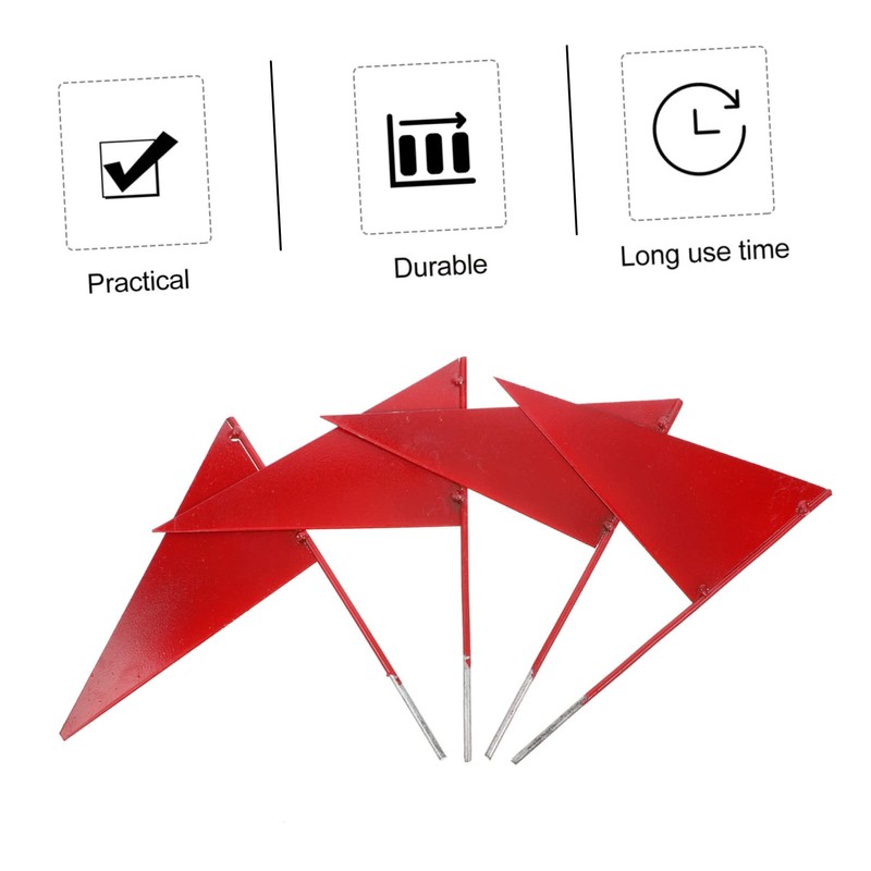 BIUDECO Running Triangle Flag Set 4 Iron Stick Flags Shot