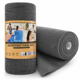 Anihet Microfiber Cleaning Cloths Roll, 50 Tear-Away Sheets Lint-Free & Ultra Absorbent Reusable Towels, Washable Paper Towel Alternative for Kitchen, Home, Car