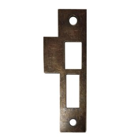 3-7/8" Antique Brass Door Strike Plate Latch for Mortise, Antique, Vintage, Solid Brass Striker/Keeper (Replacement for 3-3/4" and 3-13/16" Strikes), 96mm