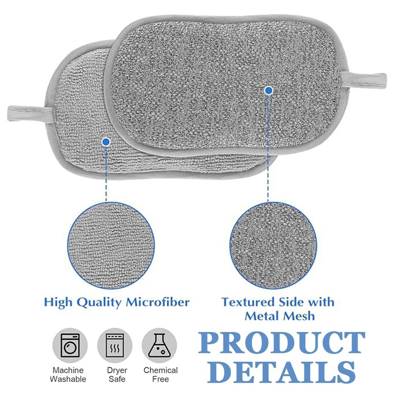 MEXRUMI Pack of 2 Washing Up Sponges, Washable and Reusable
