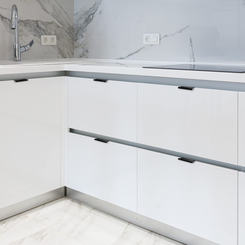 Ravinte 30 Pack Finger Pulls for Cabinets 80mm/3.15" Length Black